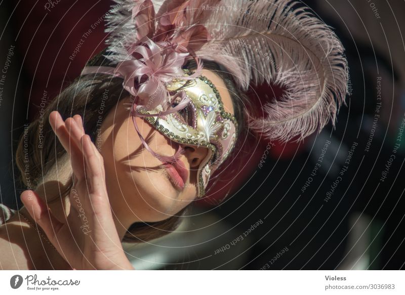 Arwen Venice Carnival Mask Portrait photograph Feminine Woman Adults Cancelation Passion Humble Sadness Concern Fatigue Emotions Moody Irritation Meditative