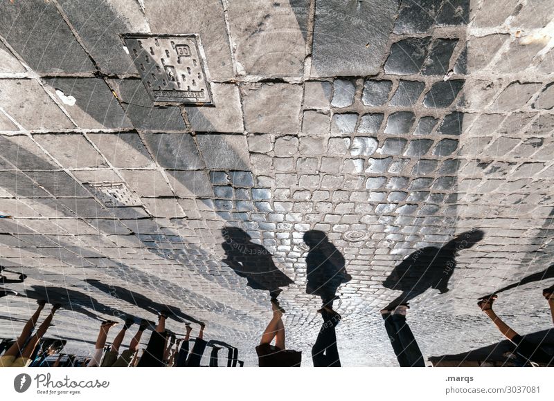 strolling Shopping Trip Summer Human being Group Collector's item Cobblestones Zebra crossing Pedestrian precinct Going Exceptional Perspective Colour photo