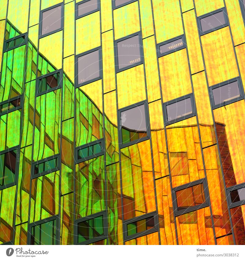 ArtHouse (III) Architecture Dream house High-rise Wall (barrier) Wall (building) Facade Window Glas facade Tourist Attraction Glass Line Stripe Multicoloured