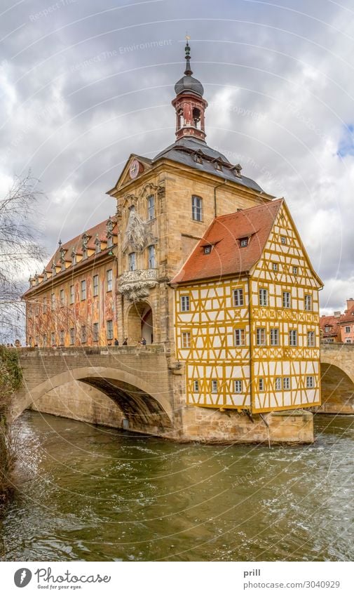 Bamberg at river Regnitz House (Residential Structure) Culture Water Coast River bank Brook Old town Bridge Manmade structures Building Architecture Facade