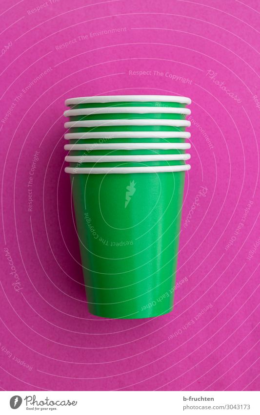 drinking cups Food Beverage Drinking Mug Party Feasts & Celebrations Packaging Select Utilize To enjoy Brash Happiness Fresh Green Pink Empty Stack Colour photo