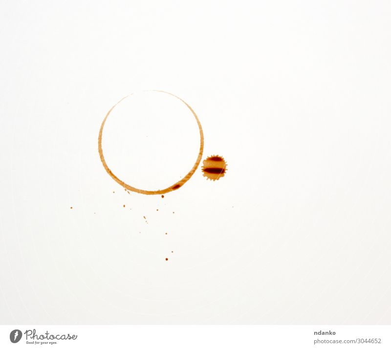round imprint of a coffee cup Breakfast Beverage Coffee Espresso Table Earth Paper Drop Dirty Wet Brown Black White accident Aromatic background Café Caffeine