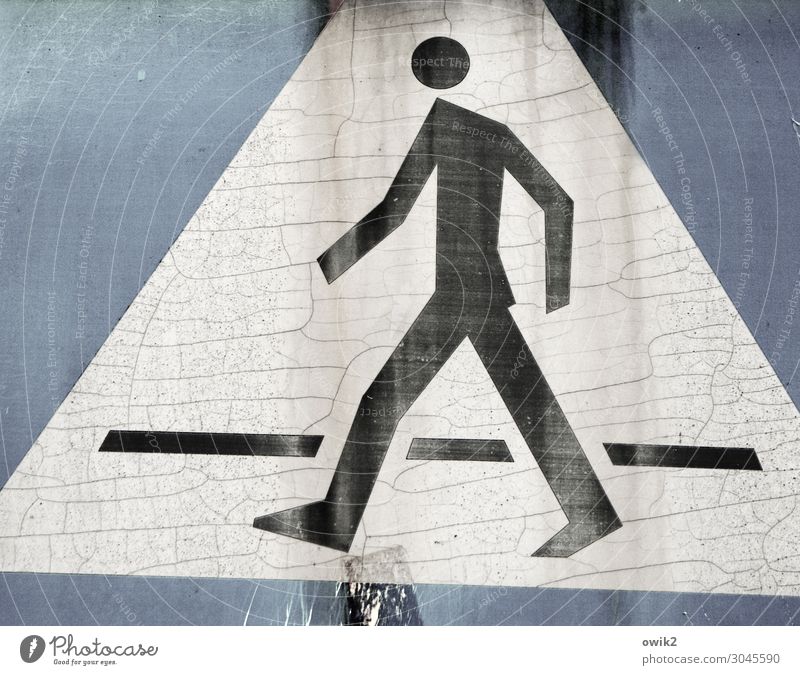 Jerzy Indissolubility Man Adults 1 Human being Sign Signage Warning sign Road sign Pictogram Triangle Pedestrian Pedestrian crossing Going Old Thin Sharp-edged