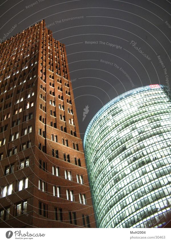 Together Potsdamer Platz House (Residential Structure) High-rise Facade Sony Center Berlin Light Twilight Architecture
