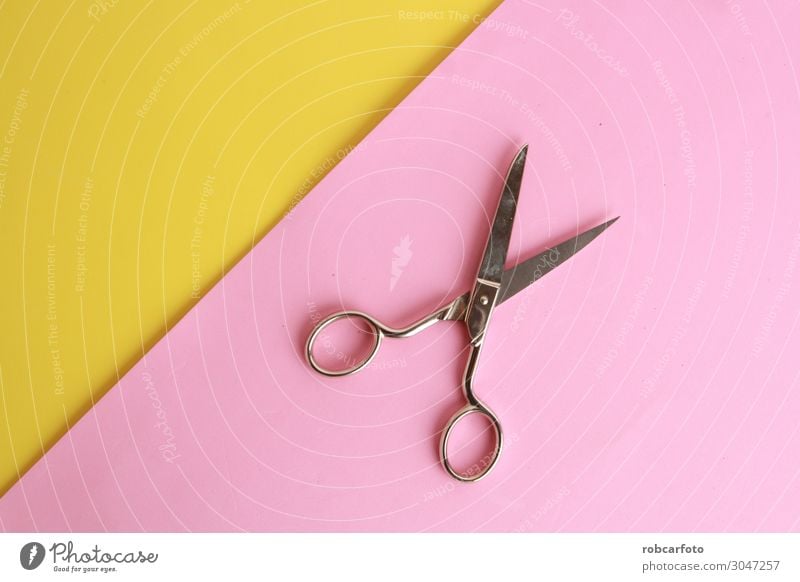 vintage household scissors isolated over white background, Stock image