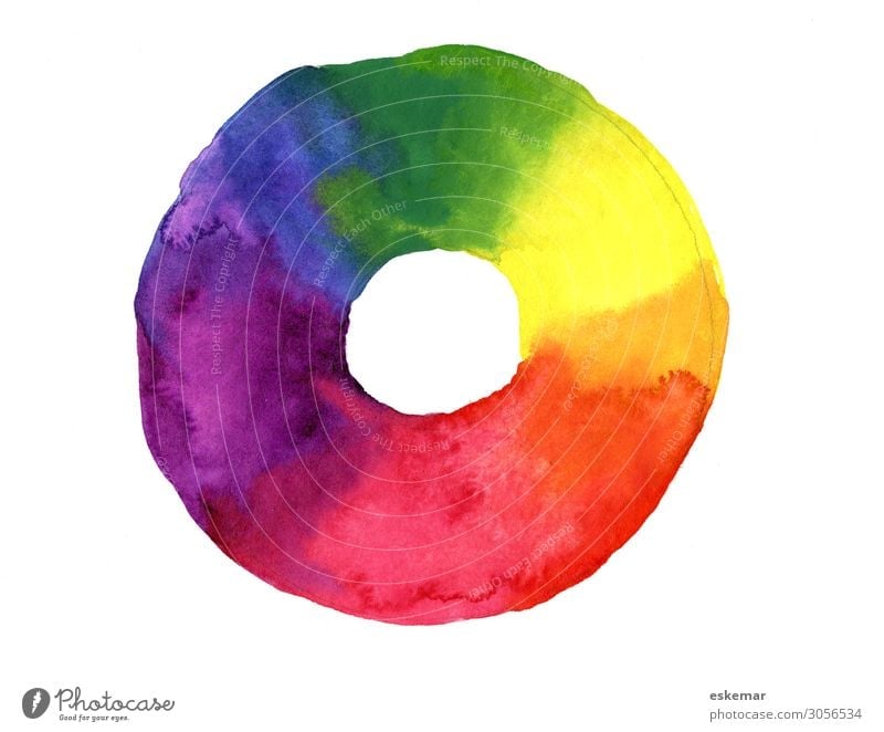 color wheel Art Painting and drawing (object) painting Watercolors Colour Colour wheel color theory Esthetic Creativity Painted primary colours Colour photo