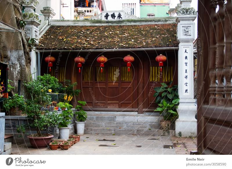 Backyard temple Hanoi Vietnam Old town Architecture Temple Vacation & Travel Religion and faith Colour photo Exterior shot Day