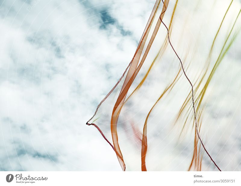 wind chimes Sky Clouds Cloth Stitching Transparent Plastic Line Flag Movement Fresh Multicoloured Joy Joie de vivre (Vitality) Life Endurance Wanderlust