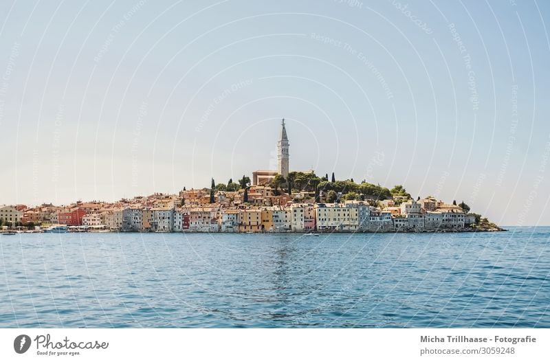 Port of Rovinj, Croatia Vacation & Travel Tourism Sightseeing Summer Water Sky Coast Ocean Europe Town Port City Old town Skyline House (Residential Structure)