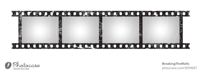 Six empty retro frames of 35 mm film strip - a Royalty Free Stock