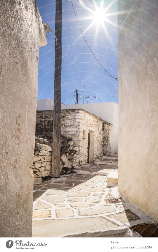 Greek old town Greece Old town Deserted Sun Bright Alley