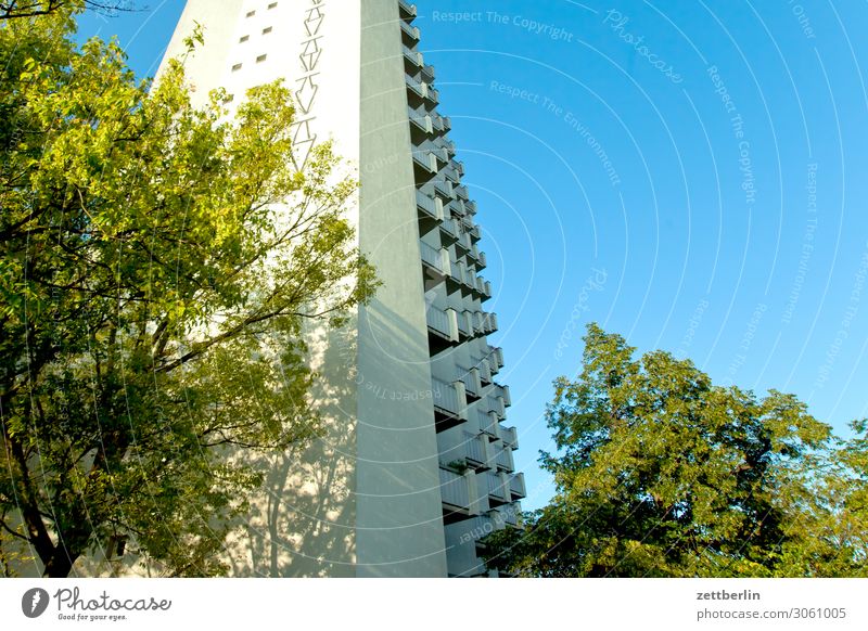 high-rise residential building City life Berlin Germany Capital city Deserted Rush hour Town Copy Space House (Residential Structure) High-rise Balcony