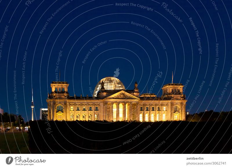 Reichstag at night Evening Architecture Berlin Germany German Flag Dark Twilight Capital city Night Parliament Government Seat of government Government Palace