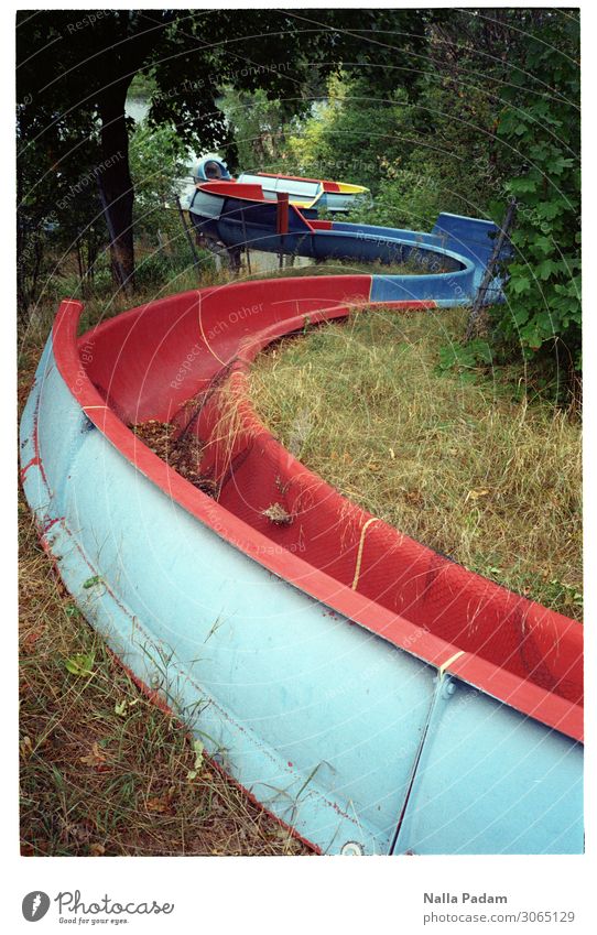 Danger of slipping averted Joy Summer Water slide Swimming & Bathing Halfpipe Vienna Austria Europe Town Capital city Plastic To dry up Trashy Blue Green Red