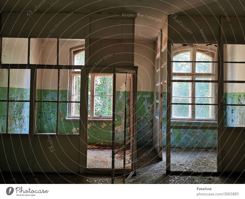A look into the past House (Residential Structure) Manmade structures Building Architecture Window Door Old Bright lost places Decline Flake off Uninhabited