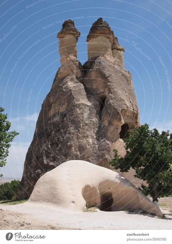 Caves and fairy fireplaces in Cappadocia Vacation & Travel Tourism Sightseeing Summer vacation Mountain Living or residing Flat (apartment) Nature Landscape