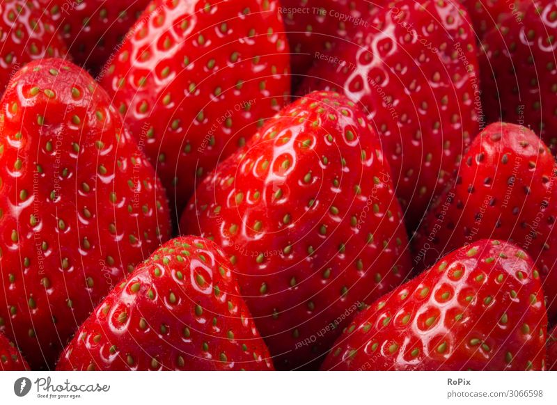 Close up of fresh strawberries. Food Fruit Nutrition Eating Organic produce Vegetarian diet Lifestyle Healthy Healthy Eating Athletic Fitness Wellness