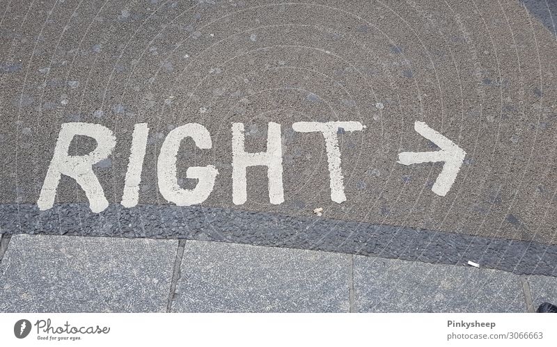 Right? Right! Right! Arrow Gray White Target Street London Left Indicate Direction Looking Letters (alphabet) English Correct Where Lanes & trails Chewing gum