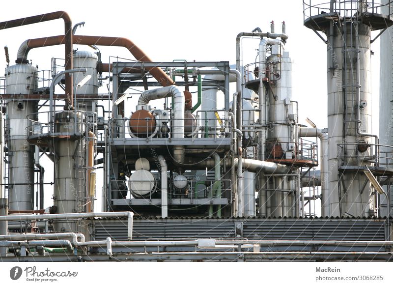 Refinery Plant Industry Industrial plant Environmental pollution Industrial Photography Conduit Gas Petroleum pipeline Colour photo Exterior shot Deserted