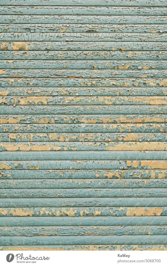 Flaking off Roller shutter Window Old Blue Poverty Town Decline Transience Background picture Closed Derelict Light blue Vertical Neutral Background