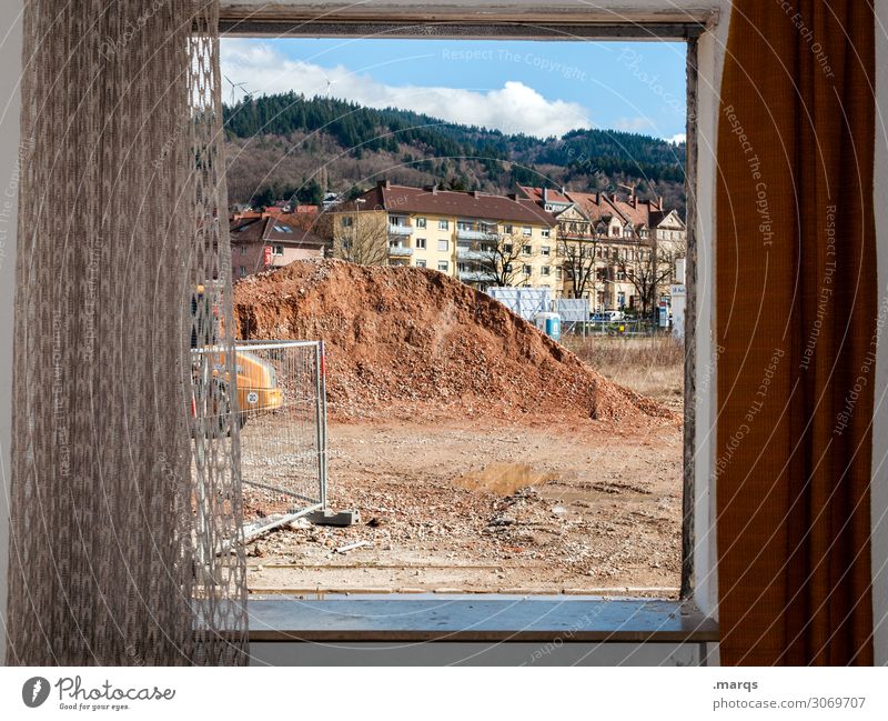 change Construction site Freiburg im Breisgau Town House (Residential Structure) Window Drape Change Living or residing House hunting Colour photo Interior shot