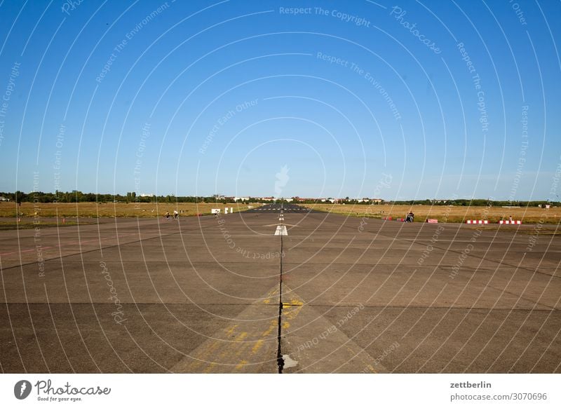 Tempelhof (somewhat crooked) Berlin Far-off places Trajectory Airport Airfield Freedom Sky Heaven Horizon Deserted Runway Skyline Summer Sun