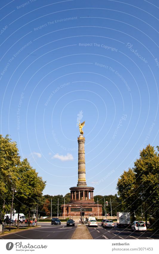 Victory Column in the Berlin Tiergarten Monument Germany else Closing time Figure Goldelse victory statue big star Capital city Tourism Downtown Berlin