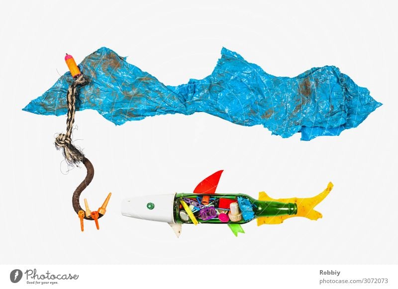 Large fish sculpture created from recycled plastic for ocean