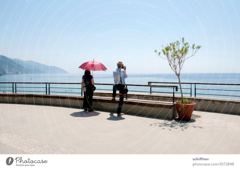 farsighted | in Liguria Vacation & Travel Tourism Summer Summer vacation Human being Woman Adults Man Couple Partner 2 45 - 60 years Cloudless sky