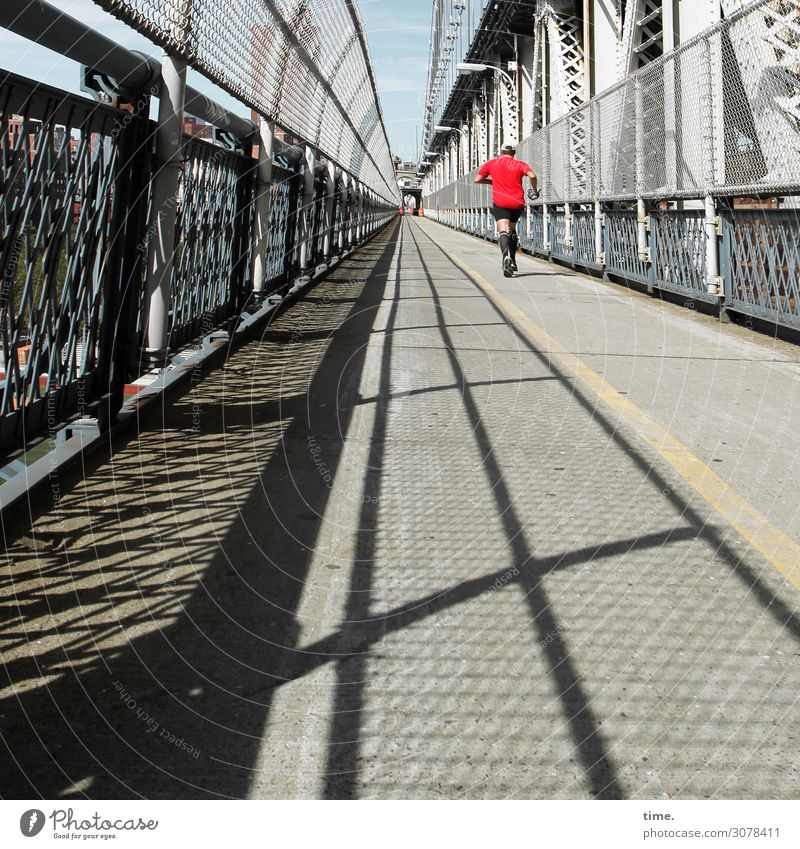 Bridge running | on the road again Sports Fitness Sports Training Running sports Jogging Jogger Masculine Man Adults 1 Human being New York City