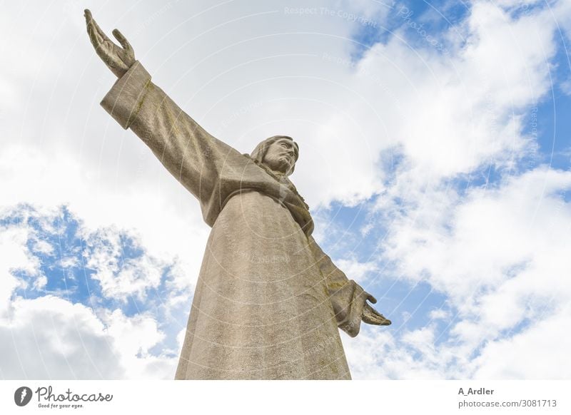 Statue of Christ in Lisbon Vacation & Travel Tourism Trip Freedom Sightseeing City trip Art Artist Sculpture Culture Capital city Outskirts Tourist Attraction