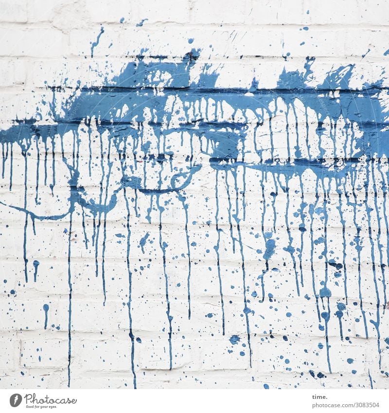 Displeasure | MultiMixUT Art Wall (barrier) Wall (building) Brick wall Whitewashed Colour Blue Emotions Self-confident Force Willpower Brave Passion