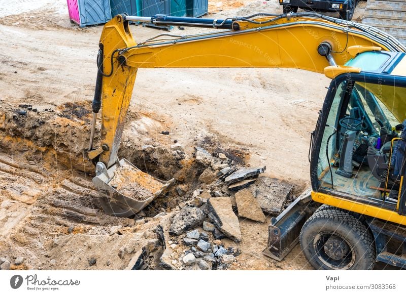 Bulldozer at construction site Leisure and hobbies Expedition House building Work and employment Profession Industry Construction site Energy industry Business