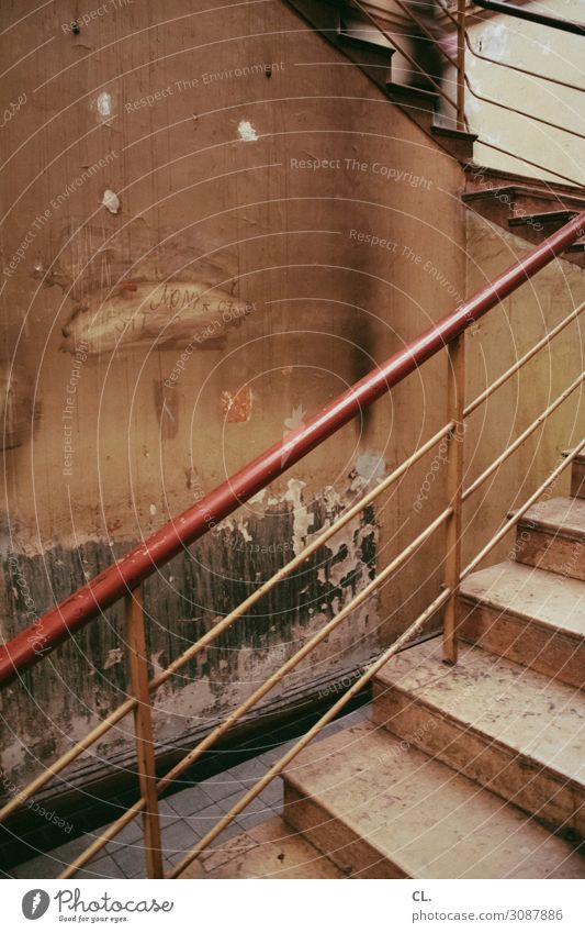 / Architecture Wall (barrier) Wall (building) Stairs Old Esthetic Authentic Dirty Historic Decline Change Lanes & trails Upward Banister Handrail Colour photo