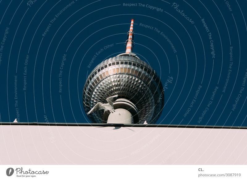 trip Vacation & Travel Tourism Trip City trip Cloudless sky Beautiful weather Berlin Downtown Berlin Berlin TV Tower Capital city Deserted Manmade structures
