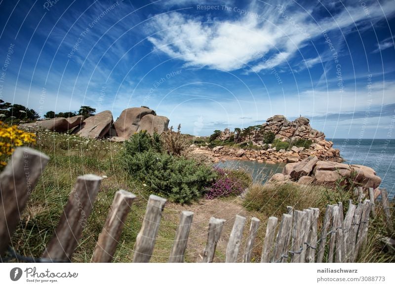 Pink Granite Coast Vacation & Travel Tourism Trip Far-off places Summer Beach Environment Landscape Sand Sky Beautiful weather Rose Rock Bay Ocean