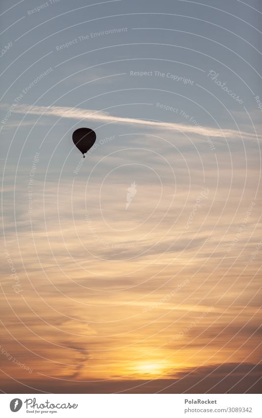 #A# Good Morning Art Esthetic Sunrise Hot Air Balloon Balloon flight Flying Colour photo Subdued colour Exterior shot Detail Deserted Copy Space left