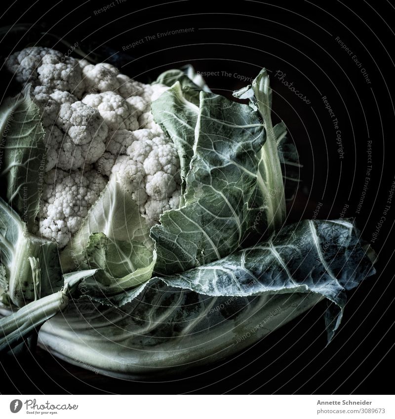 cauliflower Food Vegetable Lettuce Salad Nutrition Organic produce Slow food Plant Leaf Healthy Natural Green White Interior shot Portrait photograph Front view
