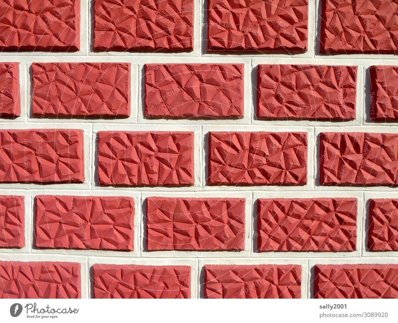Basque wall Basque Country House (Residential Structure) Wall (barrier) Wall (building) Facade Esthetic Exceptional Sharp-edged Red Seam Stone wall Brick