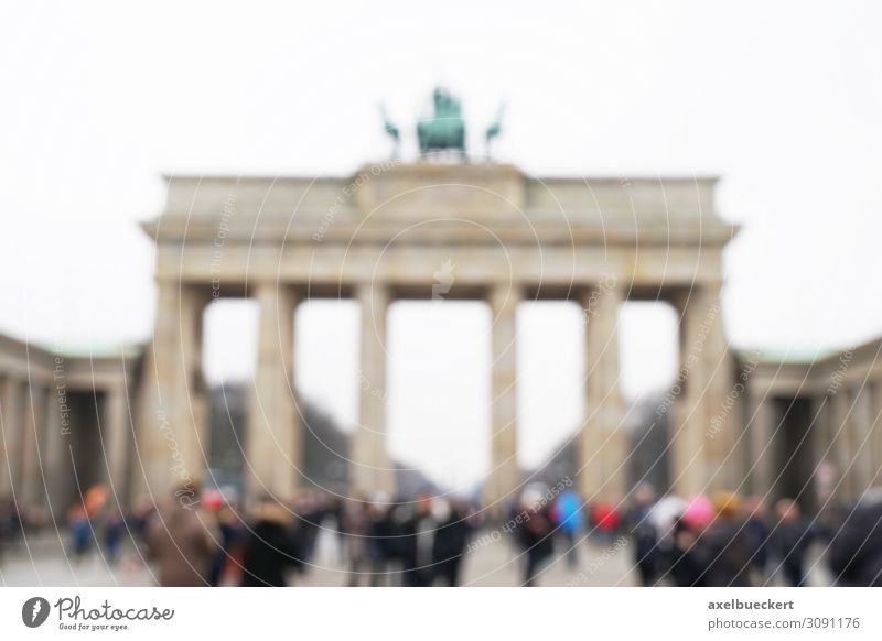 Tourists defocused in front of Brandenburg Gate Lifestyle Leisure and hobbies Vacation & Travel Tourism Sightseeing City trip Human being Adults Group