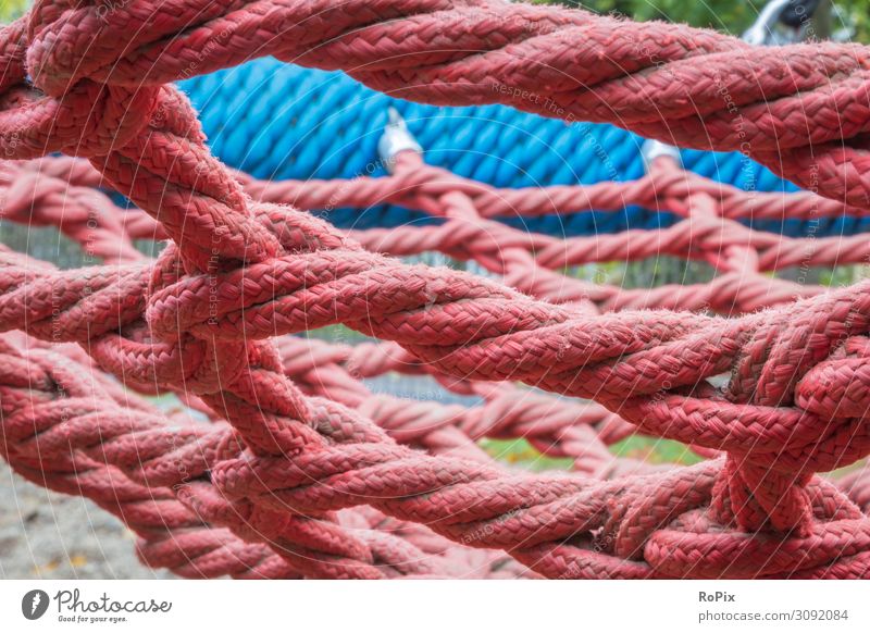 Rope network detail. Lifestyle Design Wellness Well-being Contentment Relaxation Leisure and hobbies Climbing Mountaineering Parenting Kindergarten Child School