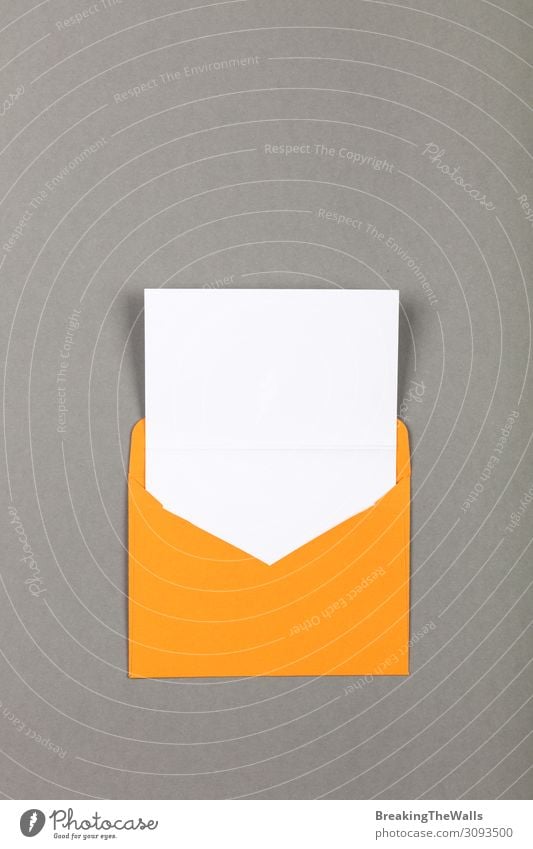 Open yellow paper envelope over grey Office work Workplace Mail Business To talk Stationery Paper Modern Above Yellow Gray White Colour Creativity sheet