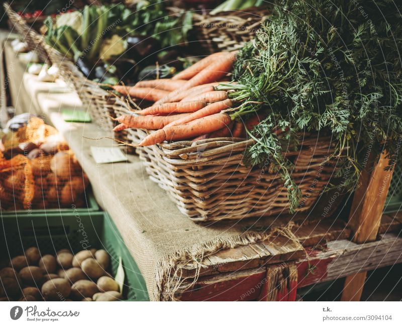 fresh carrots Food Vegetable Fruit Carrot Potatoes Nutrition Shopping Healthy Healthy Eating Summer Nature Autumn Climate change Fresh Brown Green Orange