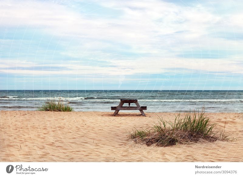 Baltic Sea in the north of Sweden Vacation & Travel Tourism Camping Summer vacation Beach Ocean Waves Nature Landscape Sand Water Sky Clouds Beautiful weather