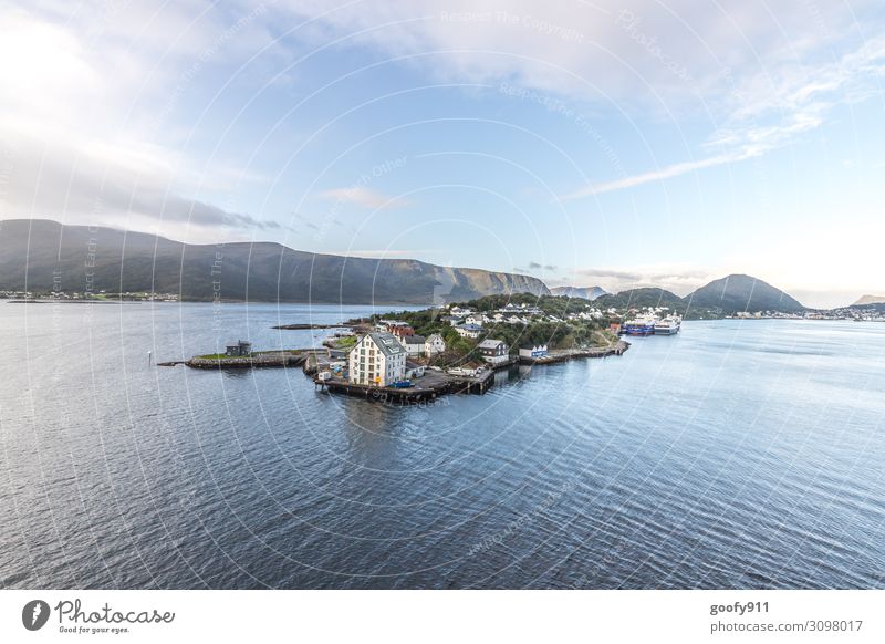 Entrance to Alesund (Norway) Vacation & Travel Tourism Trip Adventure Far-off places Freedom Sightseeing City trip Cruise Nature Landscape Water Sky Clouds