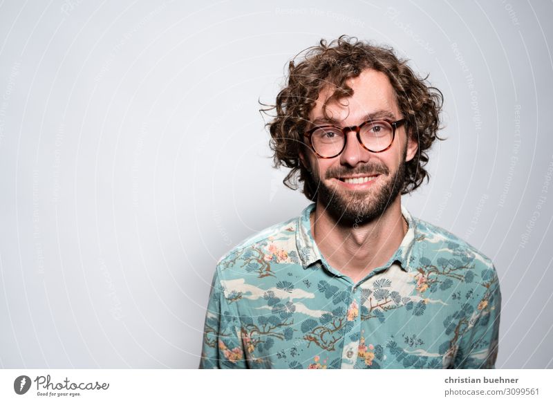 portrait of a smiling youthful man Man Young man Congenial Face Masculine Youth (Young adults) Looking into the camera Head cheerful laughing