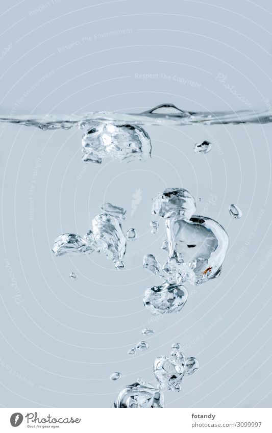Air bubbles generated in the studio Media Nature Water Drops of water Fluid Fresh Wet Natural Clean Blue Black White Movement Go up Dynamics element