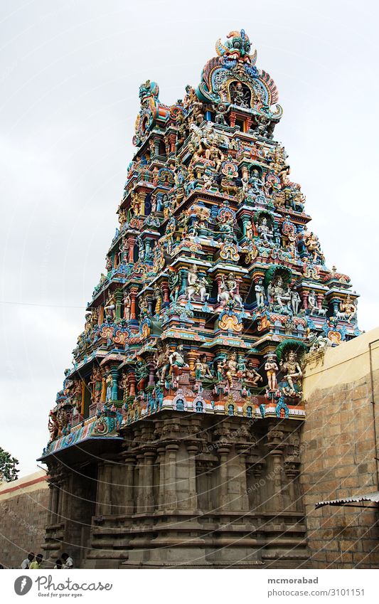 Tower of Meenakshi Temple, Madurai Vacation & Travel Tourism Sculpture Architecture Sky Places Esthetic vertical orientation cloud - sky low angle view