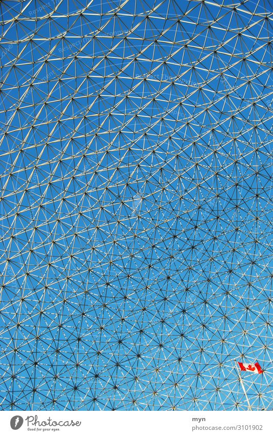 Mesh grid roof construction US Pavilion Expo 1967 in Montreal Canada Grid Pattern Sky Steel construction Interlaced Network Reticular flag Manmade structures
