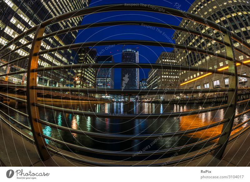 Canary Wharf at night. Lifestyle Shopping Luxury Design Vacation & Travel Tourism Sightseeing City trip Living or residing Work and employment Profession